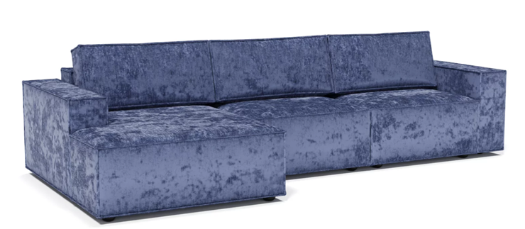 Угловой диван с оттоманкой Лофт 357х159х93 (Ремни/Еврокнижка) в Тюмени - изображение 1