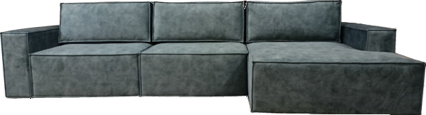 Угловой диван с оттоманкой Лофт 357х159х93 (Ремни/Еврокнижка) в Тюмени - изображение 3