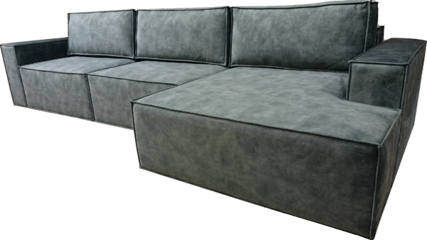 Угловой диван с оттоманкой Лофт 357х159х93 (Ремни/Еврокнижка) в Тюмени - изображение 4