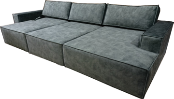 Угловой диван с оттоманкой Лофт 357х159х93 (Ремни/Еврокнижка) в Заводоуковске - предосмотр 5