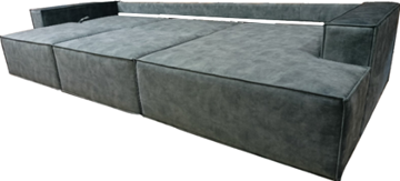 Угловой диван с оттоманкой Лофт 357х159х93 (Ремни/Еврокнижка) в Тюмени - предосмотр 6