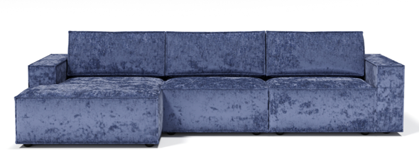 Угловой диван с оттоманкой Лофт 357х159х93 (Ремни/Еврокнижка) в Тюмени - изображение