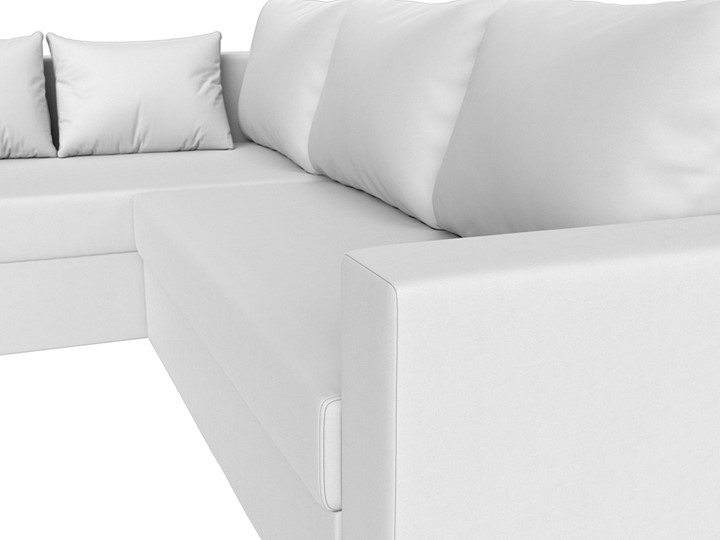 Угловой раскладной диван Мансберг, Белый (Экокожа) в Заводоуковске - изображение 4