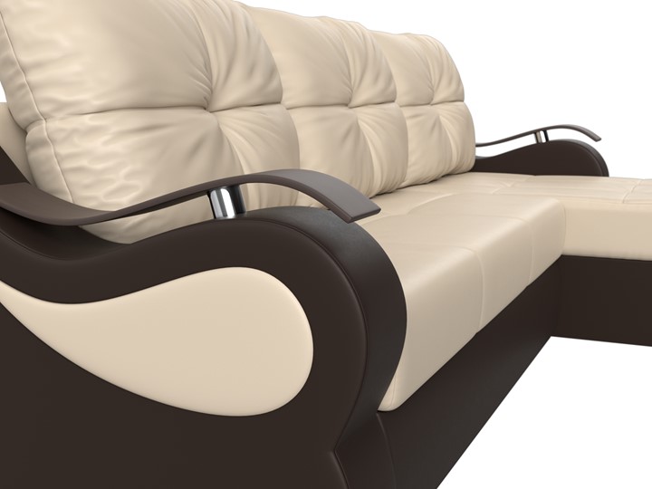 Угловой диван Меркурий, Бежевый/коричневый (экокожа) в Заводоуковске - изображение 3