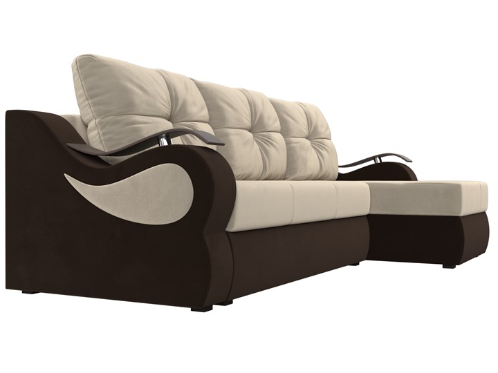 Угловой диван Меркурий, Бежевый/коричневый (вельвет) в Заводоуковске - изображение 2