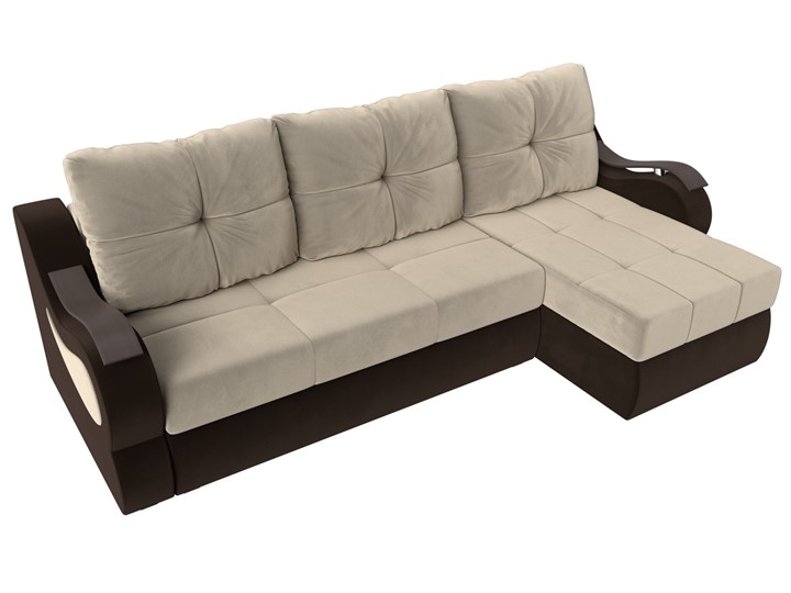 Угловой диван Меркурий, Бежевый/коричневый (вельвет) в Заводоуковске - изображение 4