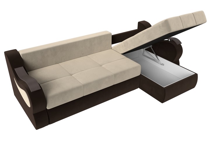 Угловой диван Меркурий, Бежевый/коричневый (вельвет) в Тюмени - изображение 6