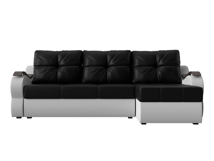 Угловой диван Меркурий, Черный/белый (экокожа) в Заводоуковске - изображение 1