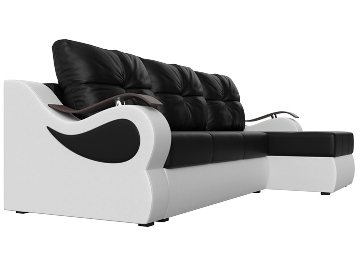 Угловой диван Меркурий, Черный/белый (экокожа) в Заводоуковске - изображение 2