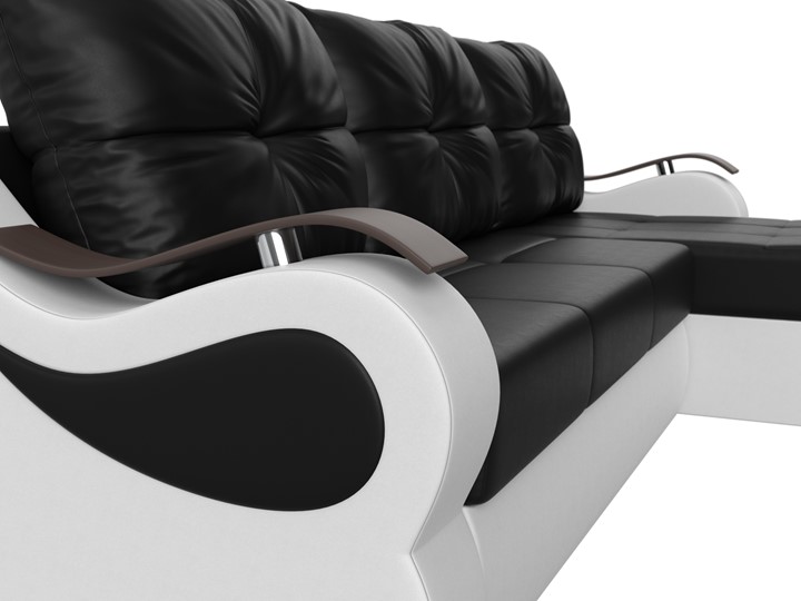 Угловой диван Меркурий, Черный/белый (экокожа) в Заводоуковске - изображение 3