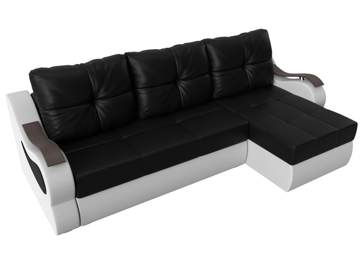 Угловой диван Меркурий, Черный/белый (экокожа) в Заводоуковске - изображение 4