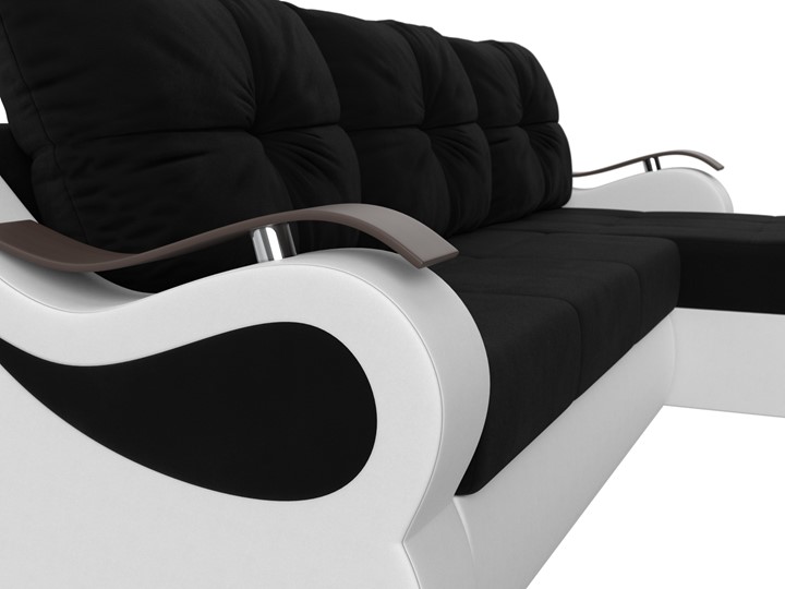 Угловой диван Меркурий, Черный/белый (вельвет/экокожа) в Заводоуковске - изображение 3