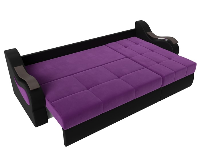 Угловой диван Меркурий, Фиолетовый/черный (вельвет/экокожа) в Тюмени - изображение 5