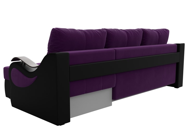 Угловой диван Меркурий, Фиолетовый/черный (вельвет/экокожа) в Заводоуковске - изображение 7