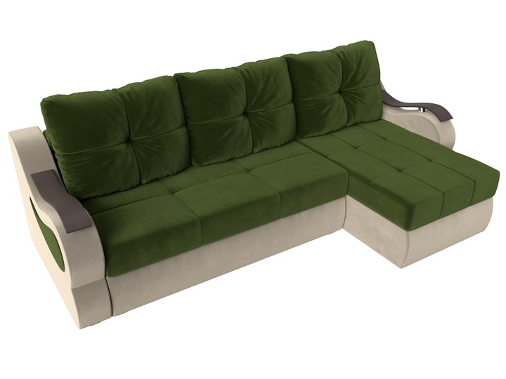 Угловой диван Меркурий, Зеленый/бежевый (вельвет) в Заводоуковске - изображение 4