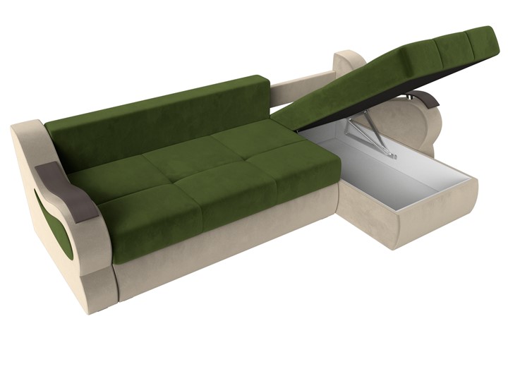 Угловой диван Меркурий, Зеленый/бежевый (вельвет) в Тюмени - изображение 6