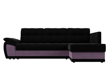 Угловой диван для гостиной Нэстор прайм, Черный/Сиреневый (микровельвет) в Тюмени - предосмотр 3
