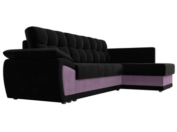 Угловой диван для гостиной Нэстор прайм, Черный/Сиреневый (микровельвет) в Тюмени - предосмотр 4