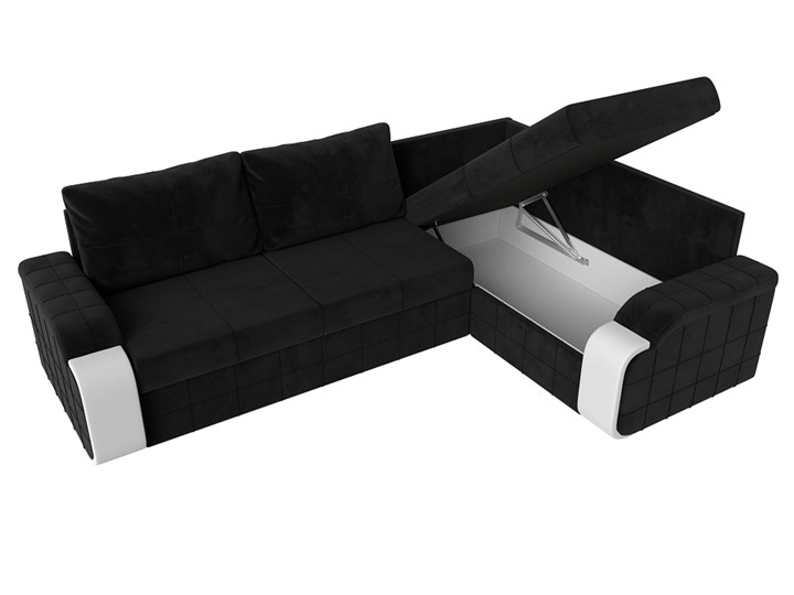 Угловой диван Николь, Черный/Белый/Серый (велюр/экокожа) в Тюмени - изображение 5