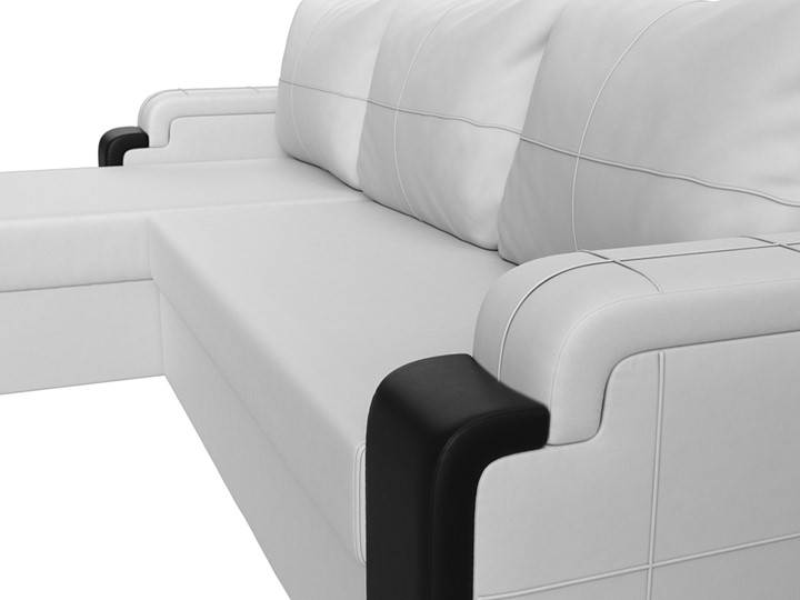 Угловой раскладной диван Николь лайт, Белый/Черный (экокожа) в Заводоуковске - изображение 3