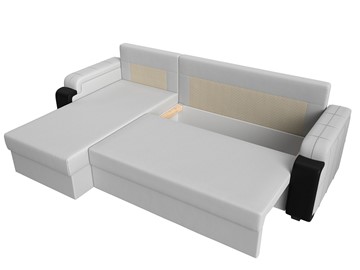 Угловой раскладной диван Николь лайт, Белый/Черный (экокожа) в Заводоуковске - предосмотр 5