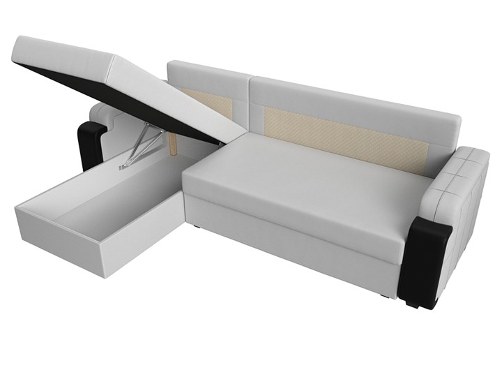 Угловой раскладной диван Николь лайт, Белый/Черный (экокожа) в Заводоуковске - изображение 7