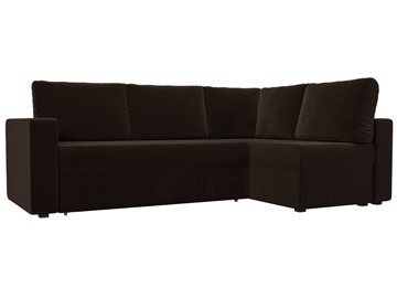 Угловой диван для гостиной Оливер, Коричневый (микровельвет) в Тюмени