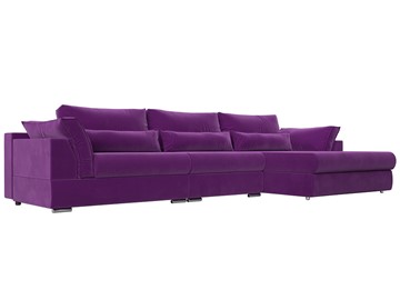 Угловой раскладной диван Пекин Лонг, Фиолетовый (микровельвет) НПБ в Тюмени