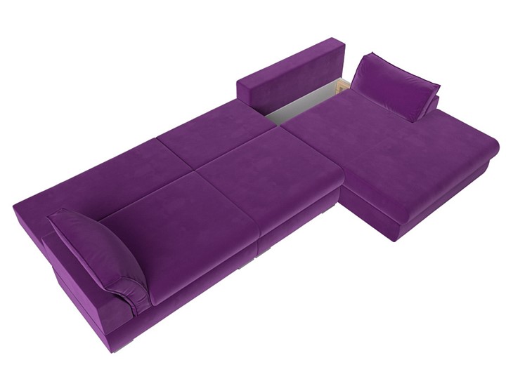 Угловой раскладной диван Пекин Лонг, Фиолетовый (микровельвет) НПБ в Заводоуковске - изображение 5