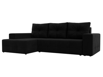Угловой раскладной диван Перри, Черный (микровельвет) в Тюмени - предосмотр