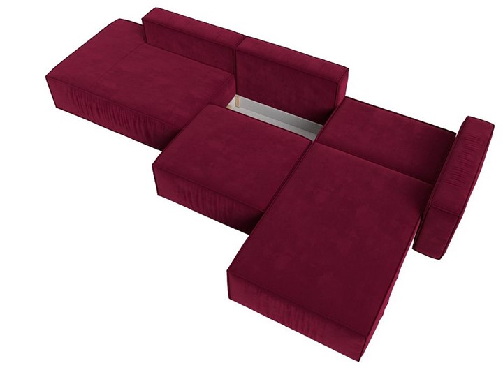 Угловой раскладной диван Прага Модерн лонг, Бордовый (микровельвет) в Тюмени - изображение 1
