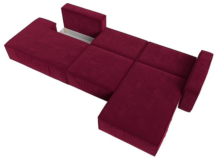 Угловой раскладной диван Прага Модерн лонг, Бордовый (микровельвет) в Тюмени - изображение 2