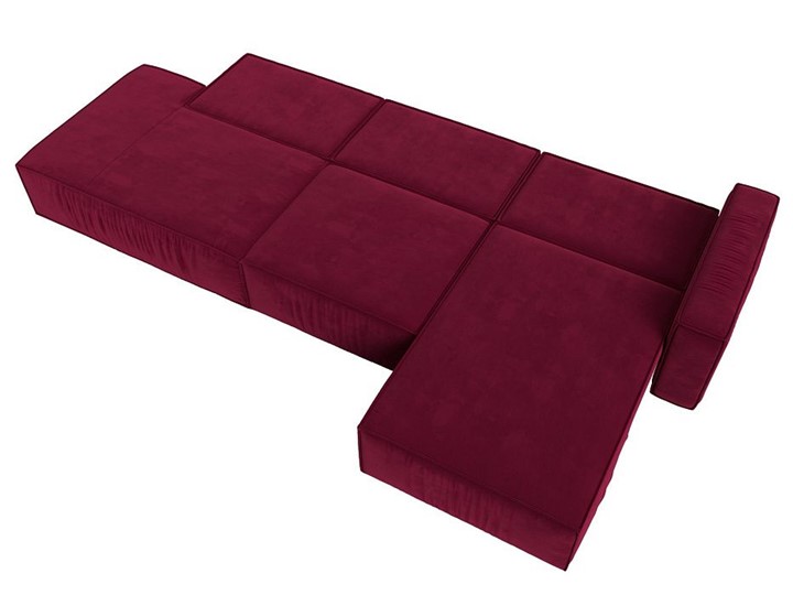 Угловой раскладной диван Прага Модерн лонг, Бордовый (микровельвет) в Тюмени - изображение 3