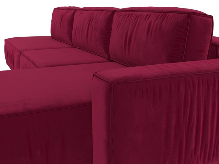 Угловой раскладной диван Прага Модерн лонг, Бордовый (микровельвет) в Тюмени - изображение 5