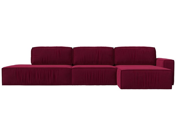 Угловой раскладной диван Прага Модерн лонг, Бордовый (микровельвет) в Тюмени - изображение 9