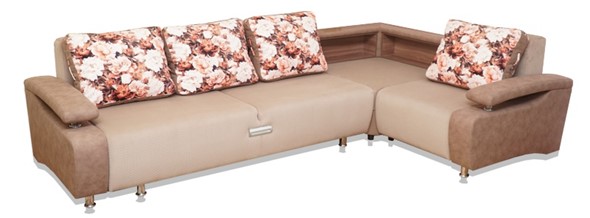 Угловой диван Престиж-15 люкс с полкой (НПБ) в Заводоуковске - изображение