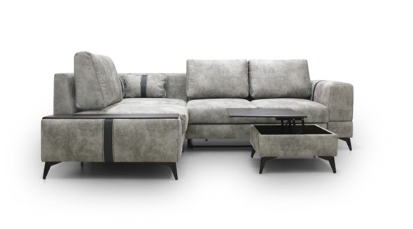 Угловой диван с узкой спинкой Даллас  м6,2+м3+м4+м9+м6+м15 отдельный +2 малые подушки+ящик в малой части в Тюмени - изображение