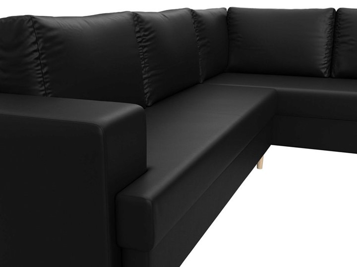 Угловой диван Сильвана, Черный (экокожа) в Тюмени - изображение 3