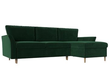 Угловой диван с оттоманкой София, Зеленый (велюр) в Тюмени