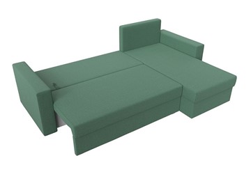 Угловой диван с оттоманкой Траумберг Лайт, Амур зеленый (Рогожка) в Тюмени - предосмотр 2