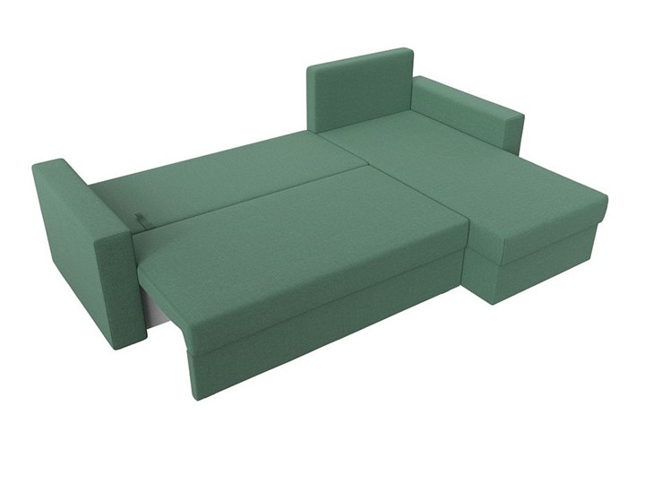 Угловой диван с оттоманкой Траумберг Лайт, Амур зеленый (Рогожка) в Тюмени - изображение 2