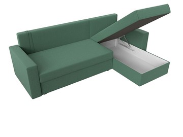 Угловой диван с оттоманкой Траумберг Лайт, Амур зеленый (Рогожка) в Тюмени - предосмотр 3