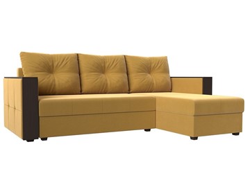 Угловой раскладной диван Валенсия Лайт, Желтый (Микровельвет) в Тюмени