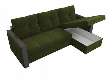 Угловой диван для гостиной Валенсия, Зеленый (микровельвет) в Заводоуковске - предосмотр 4