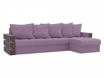 Угловой диван с оттоманкой Венеция, Сиреневый (микровельвет) в Заводоуковске - предосмотр