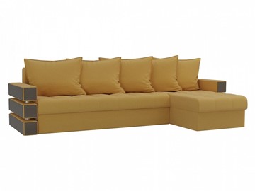 Угловой раскладной диван Венеция, Желтый (микровельвет) в Тюмени