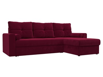 Угловой диван с оттоманкой Верона, Бордовый (микровельвет) в Заводоуковске - предосмотр