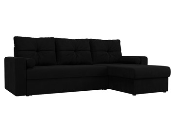 Угловой раскладной диван Верона, Черный (микровельвет) в Тюмени