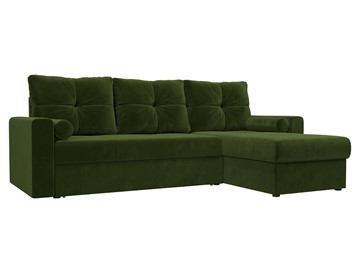 Угловой диван с оттоманкой Верона, Зеленый (микровельвет) в Тюмени