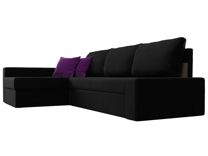 Угловой диван Версаль, Черный/Фиолетовый (микровельвет) в Заводоуковске - изображение 2
